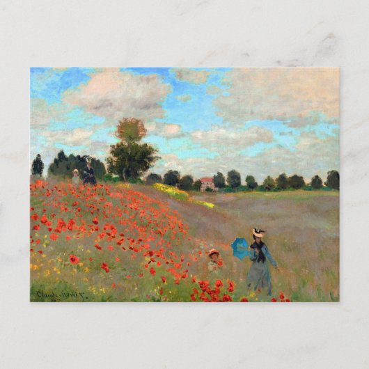 Poppy Field Gemälde von Claude Monet (1873) Postkarte (Vorderseite)