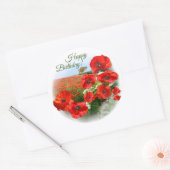 POPPY FIELD Happpy Birthday Classic Round Sticker (Umschlag)