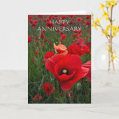 Poppy Field Happy Jubiläumskarte Karte (Gelbe Blume)