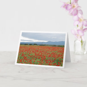 Poppy Field Mountain Landscape Card Karte