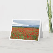 Poppy Field Mountain Landscape Card Karte (Vorderseite)