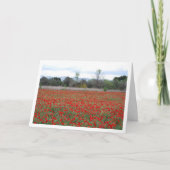 Poppy Field Mountain Landscape Card Karte (Vorderseite)