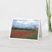 Poppy Field Mountain Landscape Card Karte (Vorderseite)