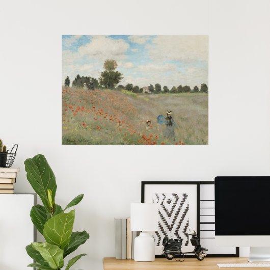Poppy Field Near Argenteuil von Claude Monet Poster (Heimbüro)