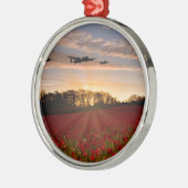 Poppy Field Pass Silbernes Ornament (Links)