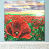 Poppy Field SF Leinwanddruck (Insitu (Holzboden))