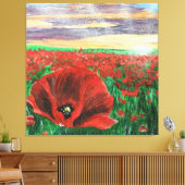 Poppy Field SF Leinwanddruck (Insitu (Wohnzimmer))