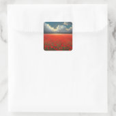 Poppy Field Square Aufkleber (Tasche)