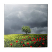 Poppy Field und Cloudy Sky Fliese (Vorderseite)