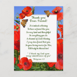 Poppy Field Vielen Dank Christlich Friend Postkarte
