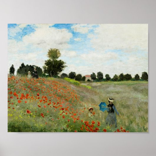 Poppy Field von Claude Monet Poster (Vorne)