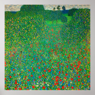 Poppy Field von Gustav Klimt Poster