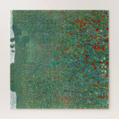Poppy Field von Gustav Klimt, Vintager Jugendstil Puzzle (Vertikal)