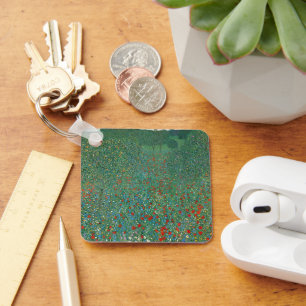 Poppy Field von Gustav Klimt, Vintager Jugendstil Schlüsselanhänger