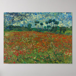 Poppy field von Vincent van Gogh Fine Art Poster