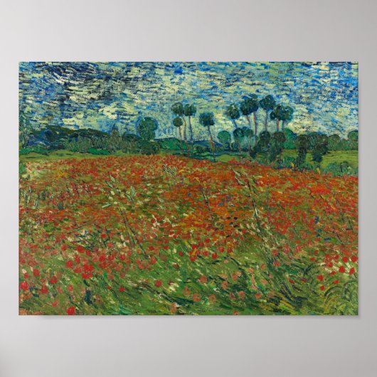 Poppy field von Vincent van Gogh Fine Art Poster (Vorne)