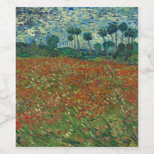 Poppy field von Vincent van Gogh Fine Art Weinetikett (Einzelnes Label)