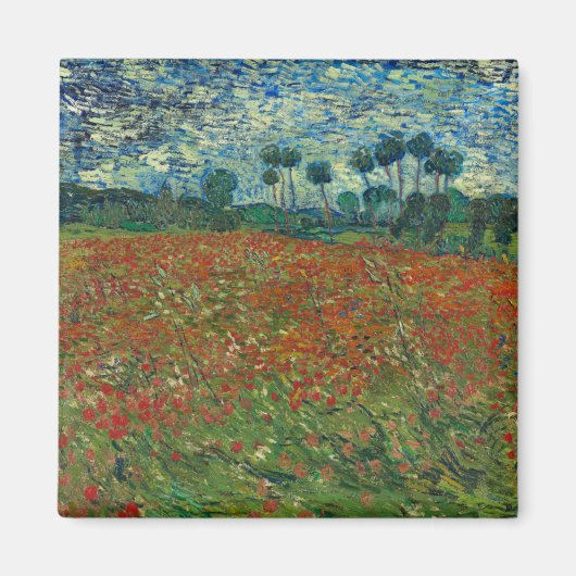 Poppy Field von Vincent Van Gogh Magnet (Vorne)