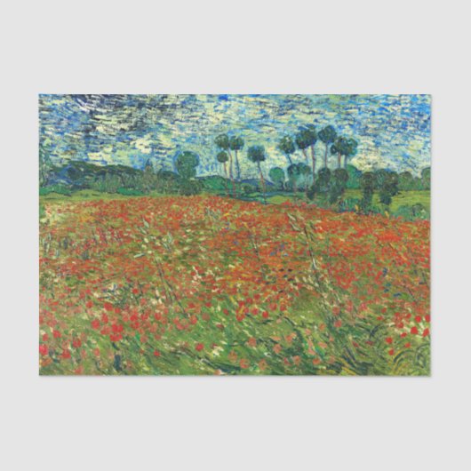 Poppy Field von Vincent Van Gogh Seidenpapier (Vorderseite)
