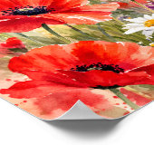 Poppy Field - Watercolour Poppy Poster (Ecke)