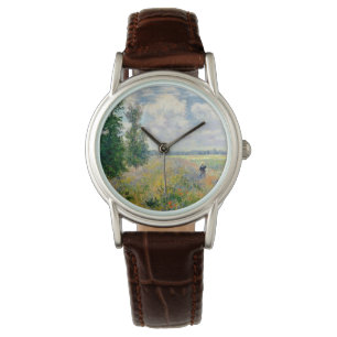 Poppy Fields bei Argenteuil von Claude Monet Armbanduhr