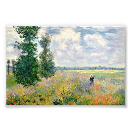 Poppy Fields bei Argenteuil von Claude Monet Fotodruck (Vorne)