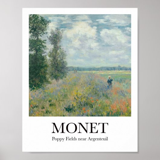 Poppy Fields bei Argenteuil von Claude Monet Poster (Vorne)