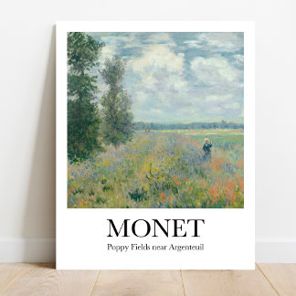 Poppy Fields bei Argenteuil von Claude Monet Poster