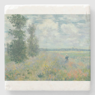 Poppy Fields bei Argenteuil von Claude Monet Steinuntersetzer
