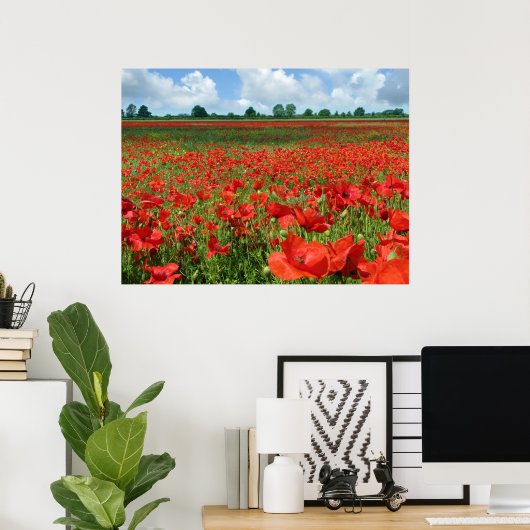 Poppy Fields Canvas Print Poster (Heimbüro)