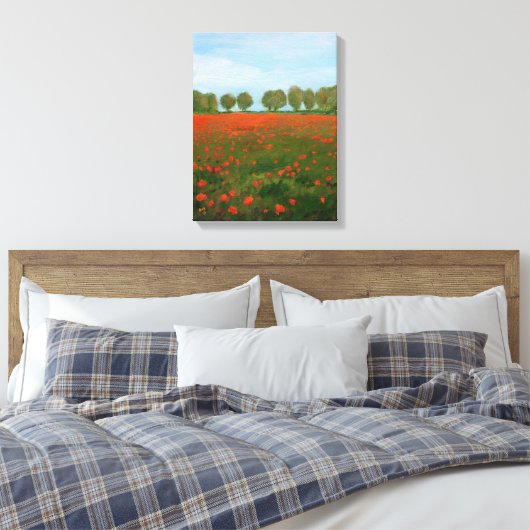Poppy Fields Giclee Leinwanddruck (Insitu (Schlafzimmer))