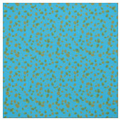 Poppy Fields Green Buds auf Sky Blue Custom Fabric Stoff (Muster)