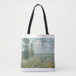 Poppy Fields near Argenteuil by Claude Monet Tasche<br><div class="desc">Oscar-Claude Monet (UK: /ˈmɒneɪ/, US: /moʊˈneɪ, məˈ-/, French: [klod mɔnɛ]; 14 November 1840 – 5 December 1926) was a French painter and founder of impressionist painting who is seen as a key precursor to modernism, especially in his attempts to paint nature as he perceived it.[1] During his long career, he...</div>