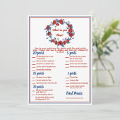 Poppy Floral Baby Dusche 2x Spiele Einladung (Stehend Vorderseite)