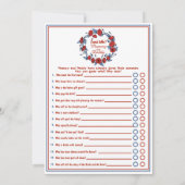 Poppy Floral Baby Dusche 2x Spiele Einladung (Rückseite)