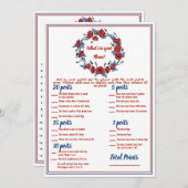 Poppy Floral Baby Dusche 2x Spiele Einladung (Vorne/Hinten)