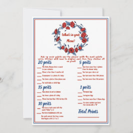 Poppy Floral Baby Dusche 2x Spiele Einladung