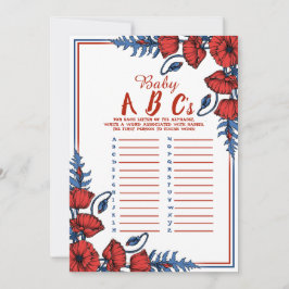 Poppy Floral Baby Shower Baby ABCs Game Einladung