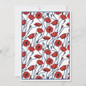 Poppy Floral Baby Shower nicht Say Baby-Zeichen Einladung (Rückseite)