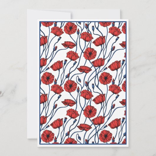 Poppy Floral Baby Shower nicht Say Baby-Zeichen Einladung (Rückseite)