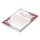 Poppy Floral Baby Shower Time Kapsel Notizblock (Rotiert)