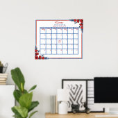 Poppy Floral Baby Showrate Terminkalender Poster (Heimbüro)