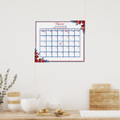 Poppy Floral Baby Showrate Terminkalender Poster (Küche)