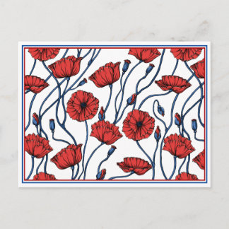 Poppy Floral Bouquet Postcard Postkarte