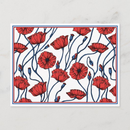 Poppy Floral Bouquet Postcard Postkarte (Vorderseite)