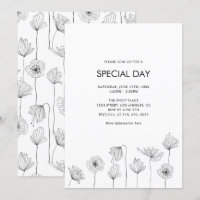 Poppy Floral Party Einladung für Jede Anlässe