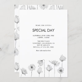 Poppy Floral Party Einladung für Jede Anlässe