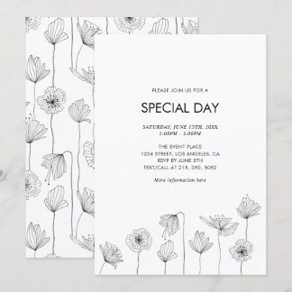 Poppy Floral Party Einladung für Jede Anlässe