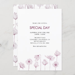 Poppy Floral Party Einladung für Jede Anlässe