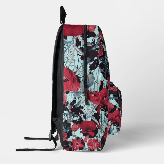 Poppy Floral Pattern Bedruckter Rucksack (Links)